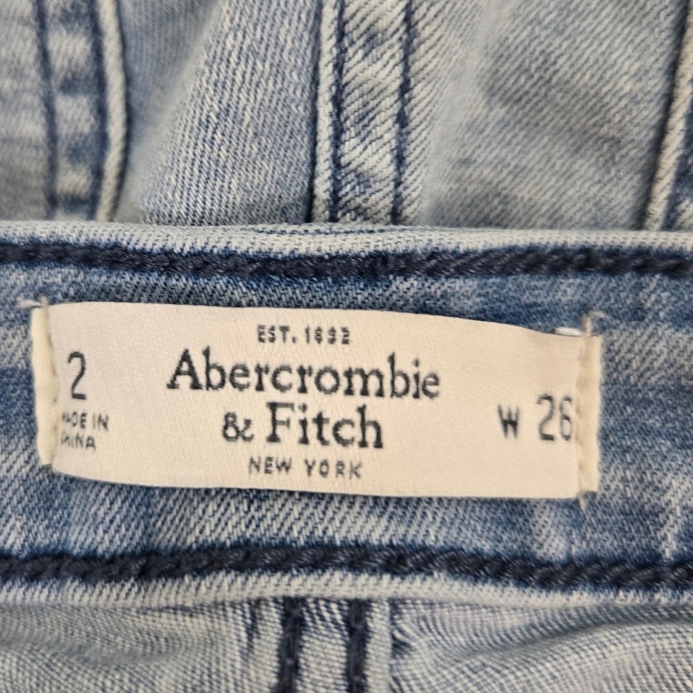Abercrombie Fitch Flare Jeans Womens 26 High Rise Patch Pocket Button Fly Blue - Picture 5 of 12